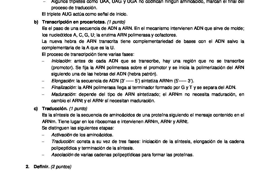 Biología – solución