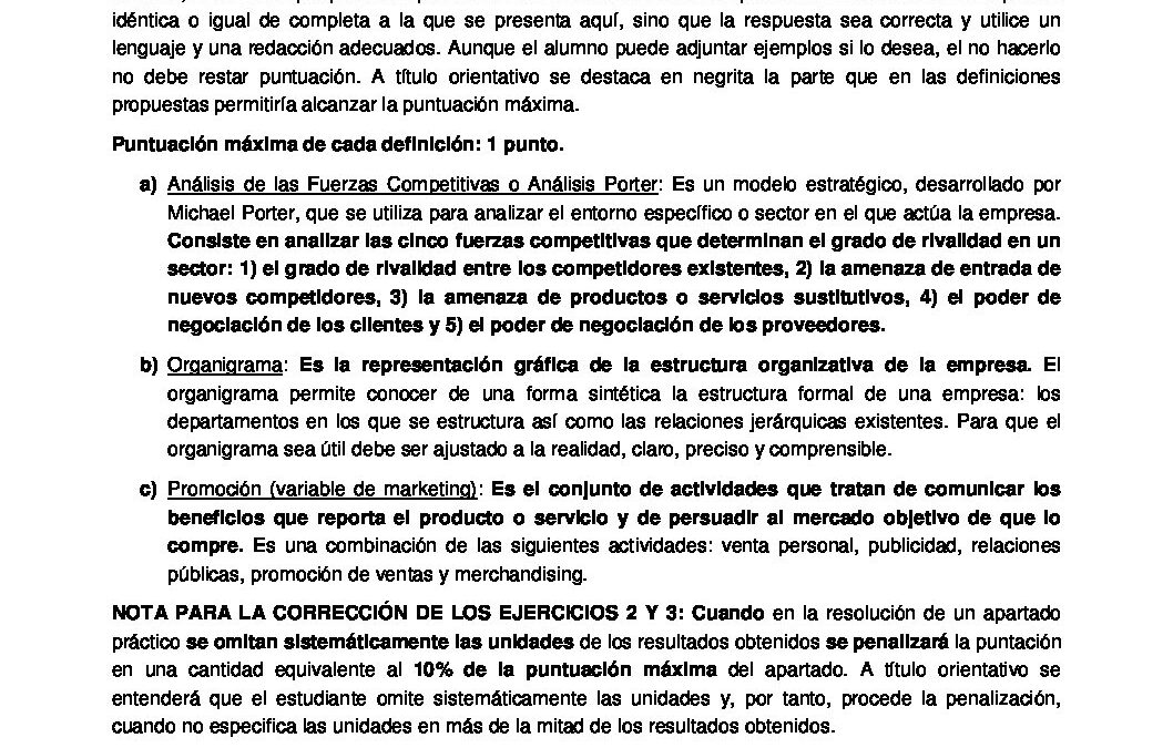 Economía de la empresa – solución