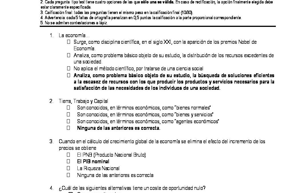 Economía y empresa – solución
