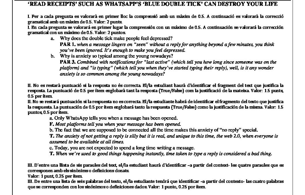 Inglés – solución