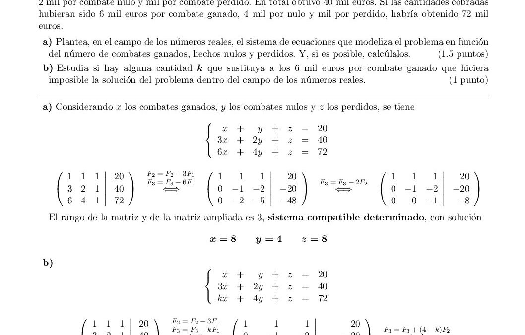Matemáticas – solución